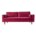 Wooden Frame Tufted Couches Red Fabric Living Room Furniture Leisure Modern Sofa